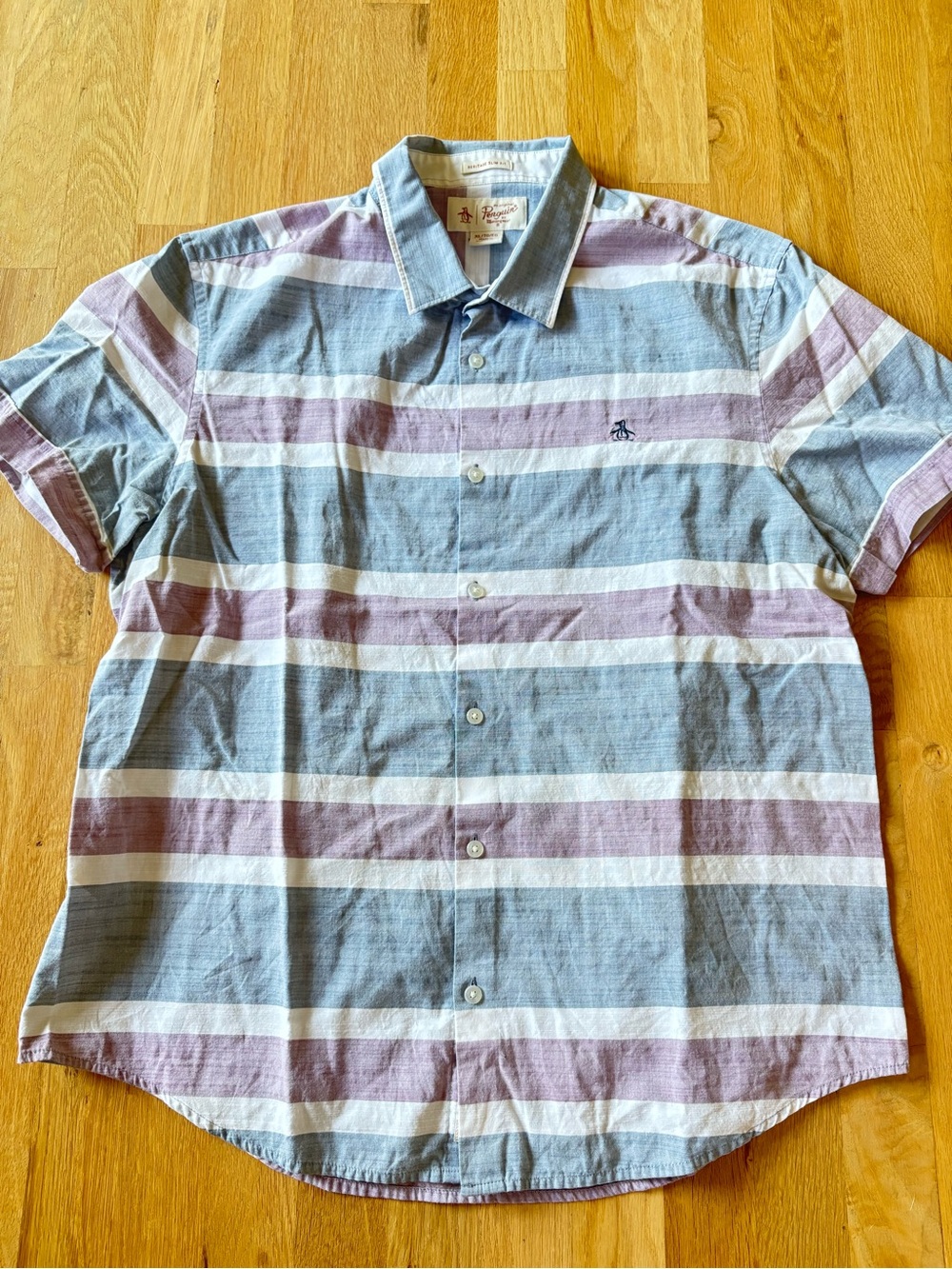 Men’s Penguin- Stripped Button Up